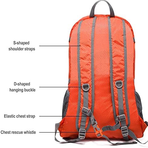 Foldable Lightweight Hiking Backpack Orange 40L — photo 4