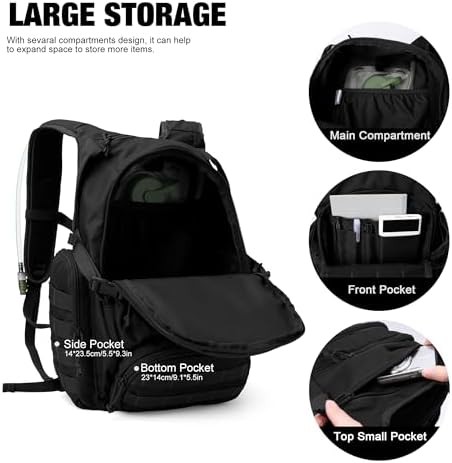 Black tactical daypack with molle webbing — photo 4
