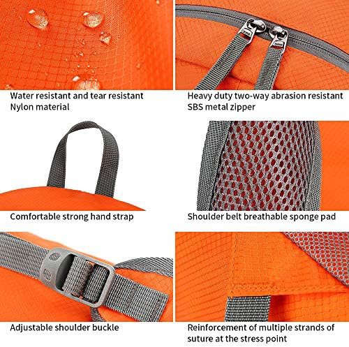 Orange foldable waterproof hiking backpack 35L — photo 4