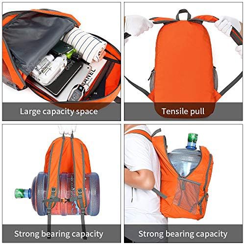 Orange foldable waterproof hiking backpack 35L — photo 5