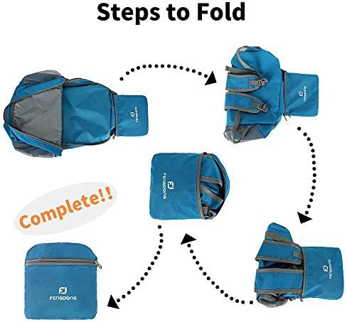 Blue lightweight foldable hiking backpack 35L — photo 3
