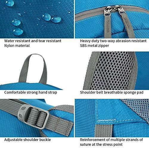 Blue lightweight foldable hiking backpack 35L — photo 4