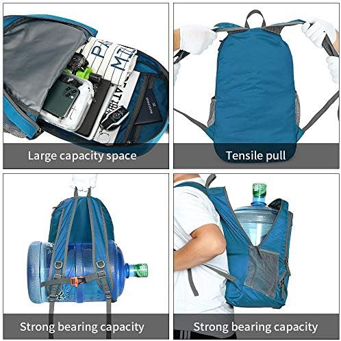 Blue lightweight foldable hiking backpack 35L — photo 5