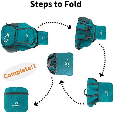 Green foldable waterproof travel backpack 35L — photo 3