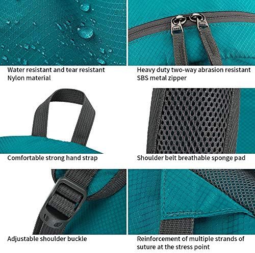 Green foldable waterproof travel backpack 35L — photo 4