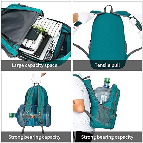 Green foldable waterproof travel backpack 35L — photo 5