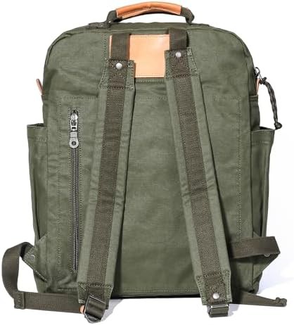 Olive Canvas Vintage Casual Travel Daypack — photo 3