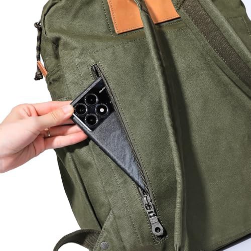 Olive Canvas Vintage Casual Travel Daypack — photo 4