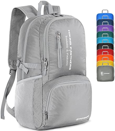 Silver grey 35l foldable hiking daypack