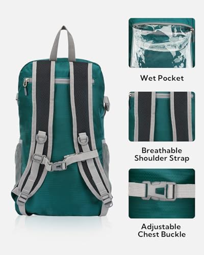 Green ultralight hiking daypack 30L — photo 5