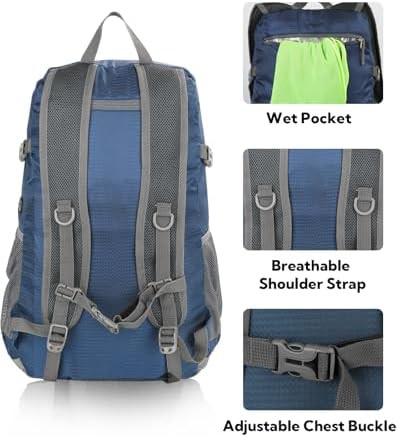 Blue ultralight hiking daypack 30L — photo 5