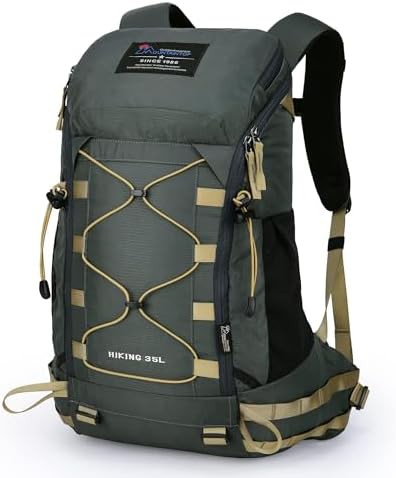 Lightweight 35L daypack with integrated rain cover