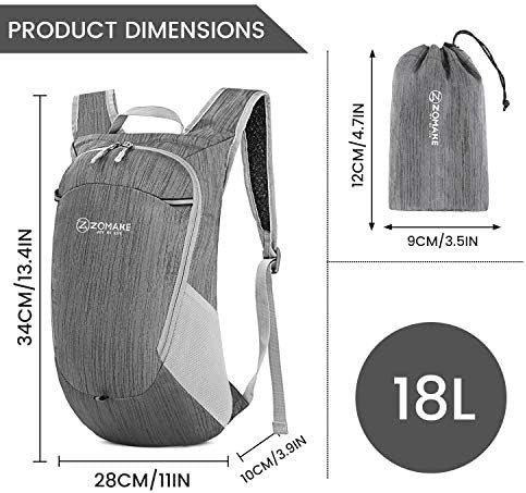 Black 18L ultralight hiking daypack — photo 2