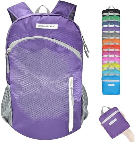 Purple foldable waterproof hiking backpack 35l