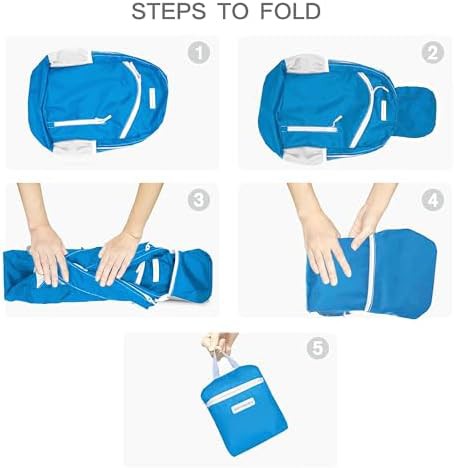 Blue foldable waterproof hiking backpack 35l — photo 5