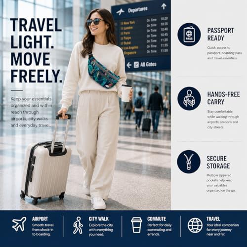Floral navy water resistant fanny pack — photo 4
