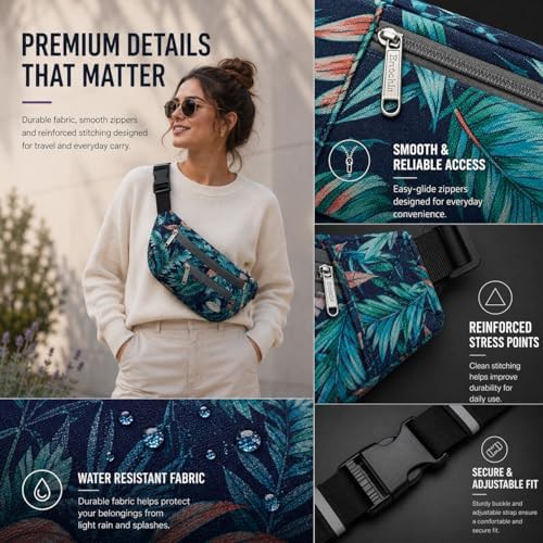 Floral navy water resistant fanny pack — photo 5