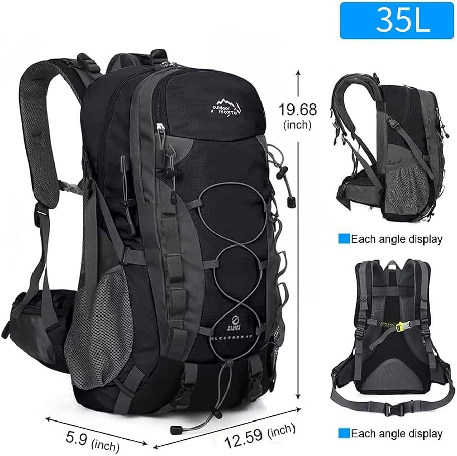 Black lightweight 35L daypack for hiking — photo 4