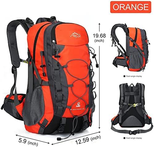 Orange 35L hiking backpack with rain cover — photo 3