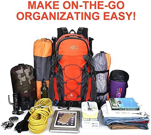 Orange 35L hiking backpack with rain cover — photo 5