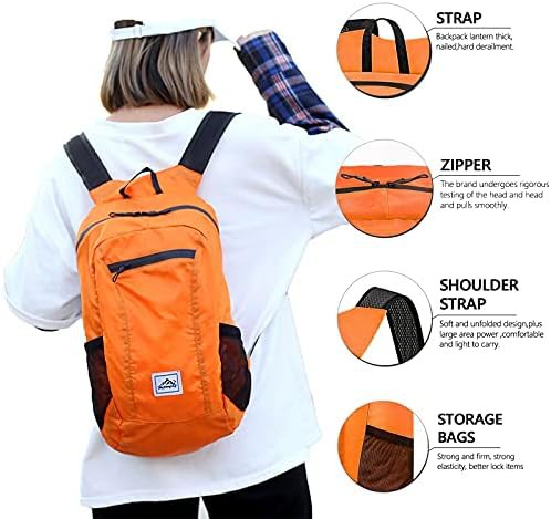 Orange ultralight 20L waterproof daypack — photo 5