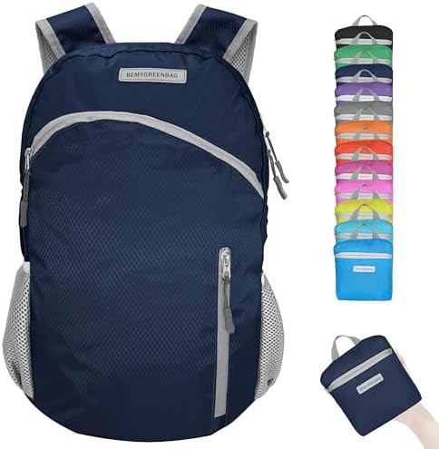 Dark blue foldable waterproof hiking backpack 35l