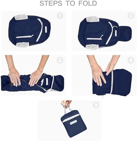 Dark blue foldable waterproof hiking backpack 35l — photo 5