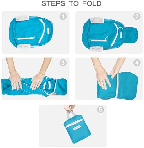 Sky blue foldable waterproof hiking backpack 35l — photo 5