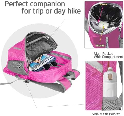 Fushia foldable waterproof hiking backpack 35l — photo 3