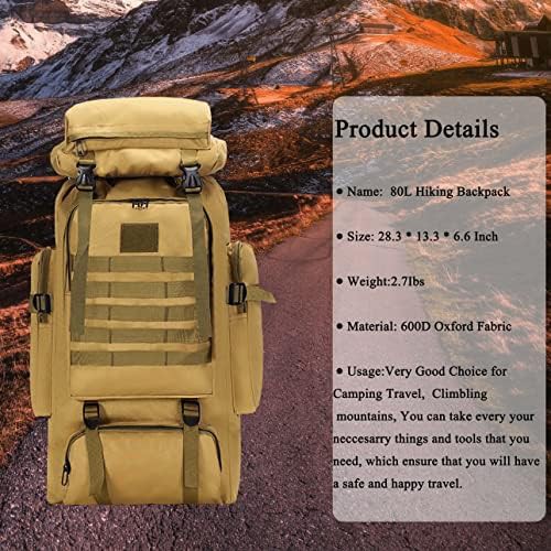 YFREAL 80L outdoor hiking camping backpack — photo 5
