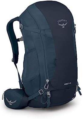 Muted space blue backpacking pack 45L