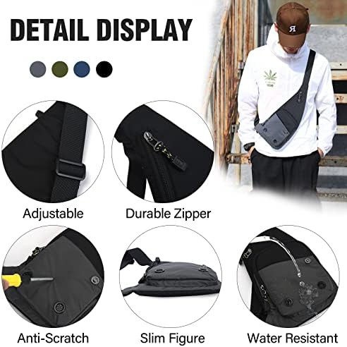 Black running and exercise sling bag — photo 3