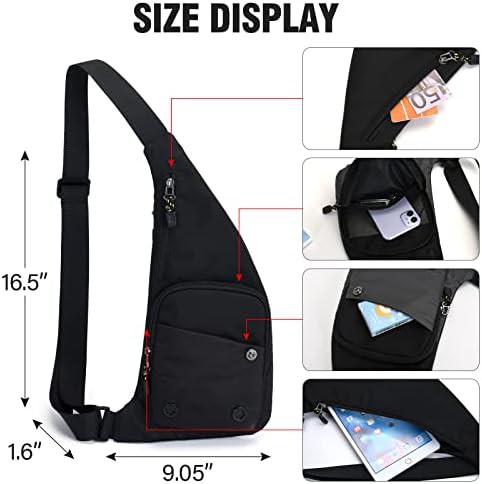 Black running and exercise sling bag — photo 4