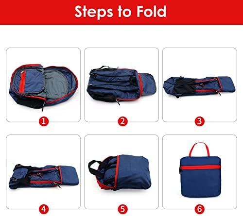 Foldable 20L Waterproof Hiking Daypack Blue — photo 4