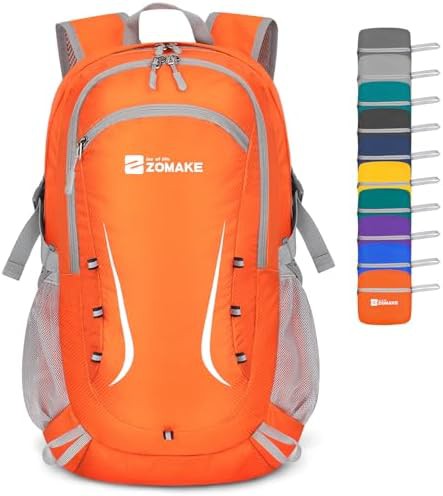 Orange 35l collapsible light hiking daypack