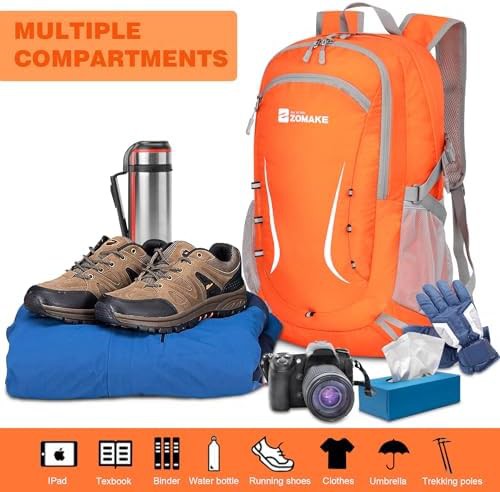 Orange 35l collapsible light hiking daypack — photo 3