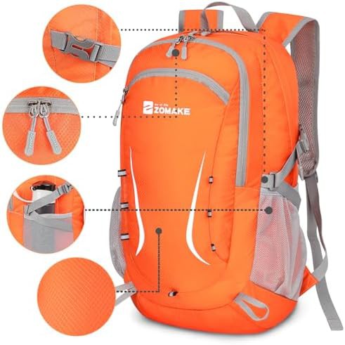 Orange 35l collapsible light hiking daypack — photo 4