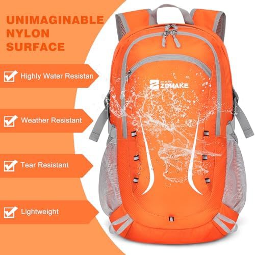 Orange 35l collapsible light hiking daypack — photo 5