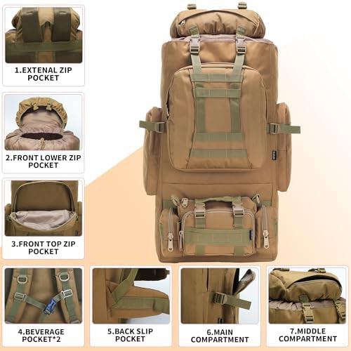Military molle camping rucksack 100l — photo 3