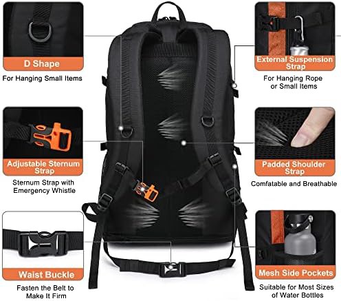 Expandable 40L Hiking Daypack in Black — photo 4