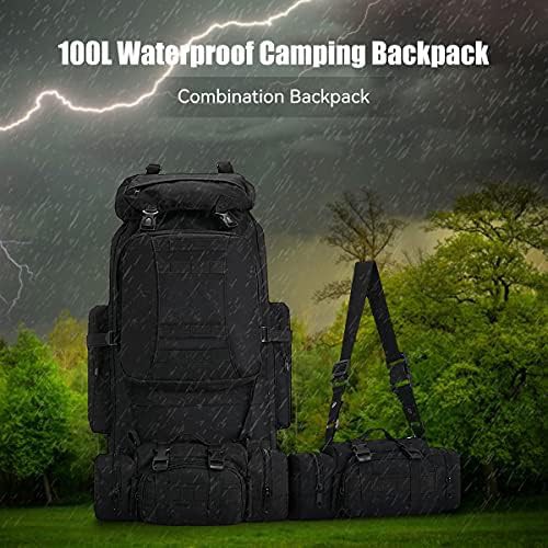 Black military tactical 100L rucksack — photo 3