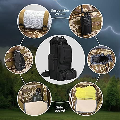 Black military tactical 100L rucksack — photo 4
