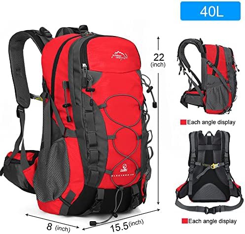 Red 40L hiking daypack with rain cover — photo 3