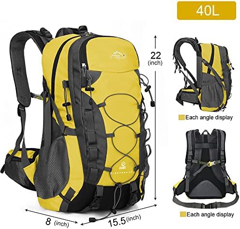 Yellow 40L waterproof hiking daypack — photo 3