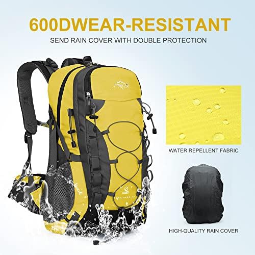 Yellow 40L waterproof hiking daypack — photo 5