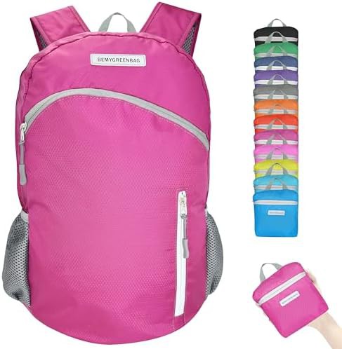 Pink foldable waterproof hiking backpack 35l