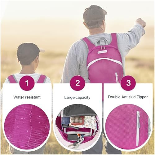 Pink foldable waterproof hiking backpack 35l — photo 4