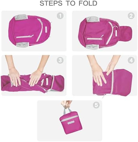 Pink foldable waterproof hiking backpack 35l — photo 5