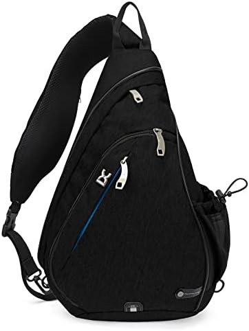 Black crossbody sling bag with bottle holder