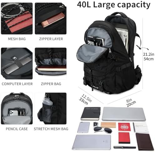 Black 40L waterproof hiking daypack — photo 3